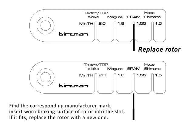 Birzman Slidmåler Til Bremseskiver 3 Birzman Slidmåler Til Bremseskiver - Billede 3
