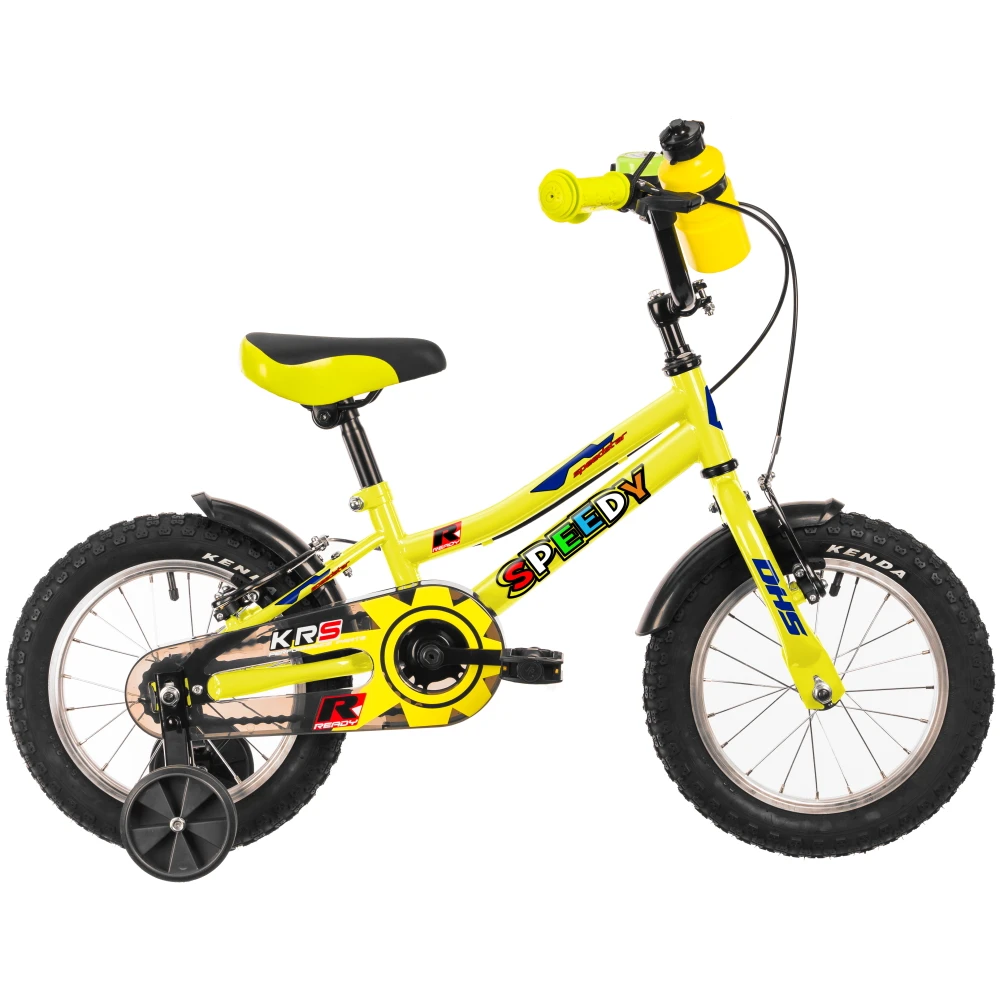 DHS Drengecykel 14" Speedy Gul 1 DHS Drengecykel 14" Speedy Gul