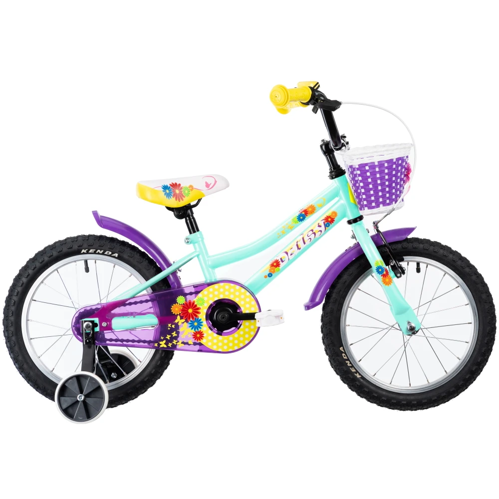 DHS Pigecykel 16" Daisy, Turkis 1 DHS Pigecykel 16" Daisy, Turkis