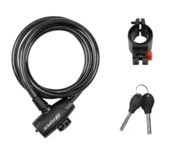 Force Strong Sprial Lås Med Holder Sort 150 Cm