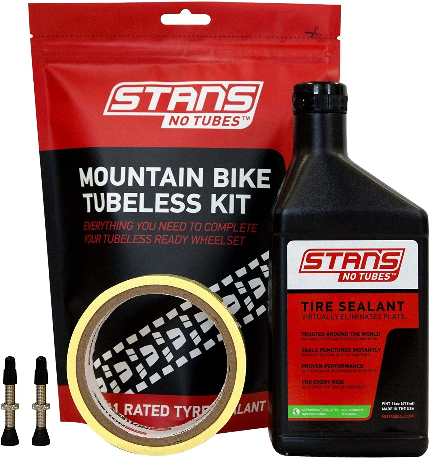 Stan's Notubes Tubeless Kit MTB 25 Mm Tape Og 44mm Ventiler 1 Stan's Notubes Tubeless Kit MTB 25 Mm Tape Og 44mm Ventiler