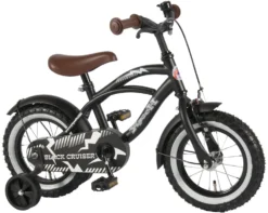 Volare Black Cruiser 12" Drengecykel Med Støttehjul