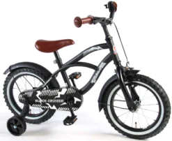 Volare Black Cruiser 14" Drengecykel Med Støttehjul