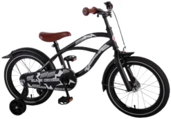 Volare Black Cruiser 16" Drengecykel Med Støttehjul