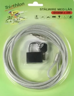 Wirelås Med Hængelås 300 Cm.