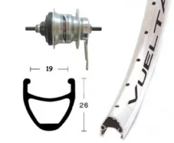 Shimano Baghjul 700c Hjul Med Nexus 7 Nav Sølv